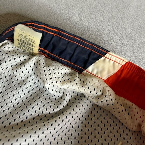 Men's VTG Nike Y2K Lined Swim Trunks Size XL/XXL Orange Blue Spellout Swoosh - Picture 13 of 16
